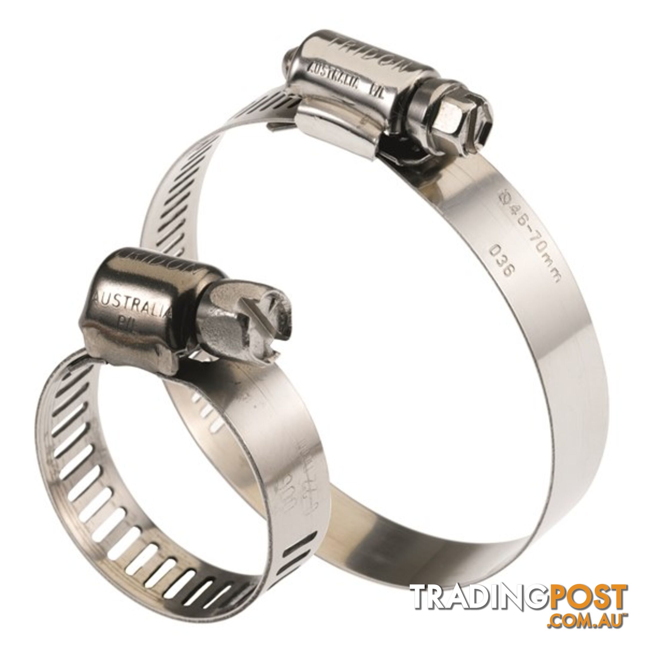 Tridon Full 316 S. Steel Hose Clamp 46mm â 70mm 10pk SKU - H316-036P