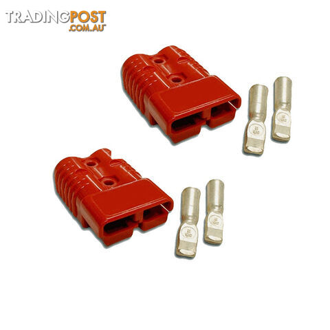 50 amp Anderson Style Plugs (Pair) Red inc Terminals SKU - 10041pair