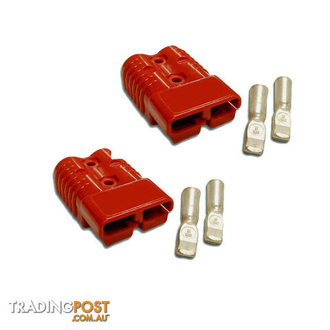 50 amp Anderson Style Plugs (Pair) Red inc Terminals SKU - 10041pair