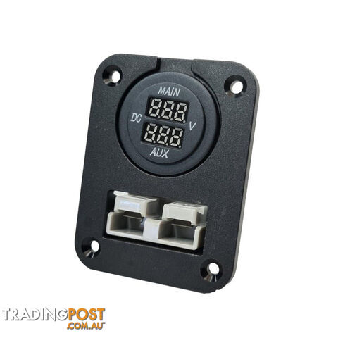 Panel Mount Assembly with 50 amp Anderson Plug and Dual Volt Meter SKU - AR0250aDualVolt