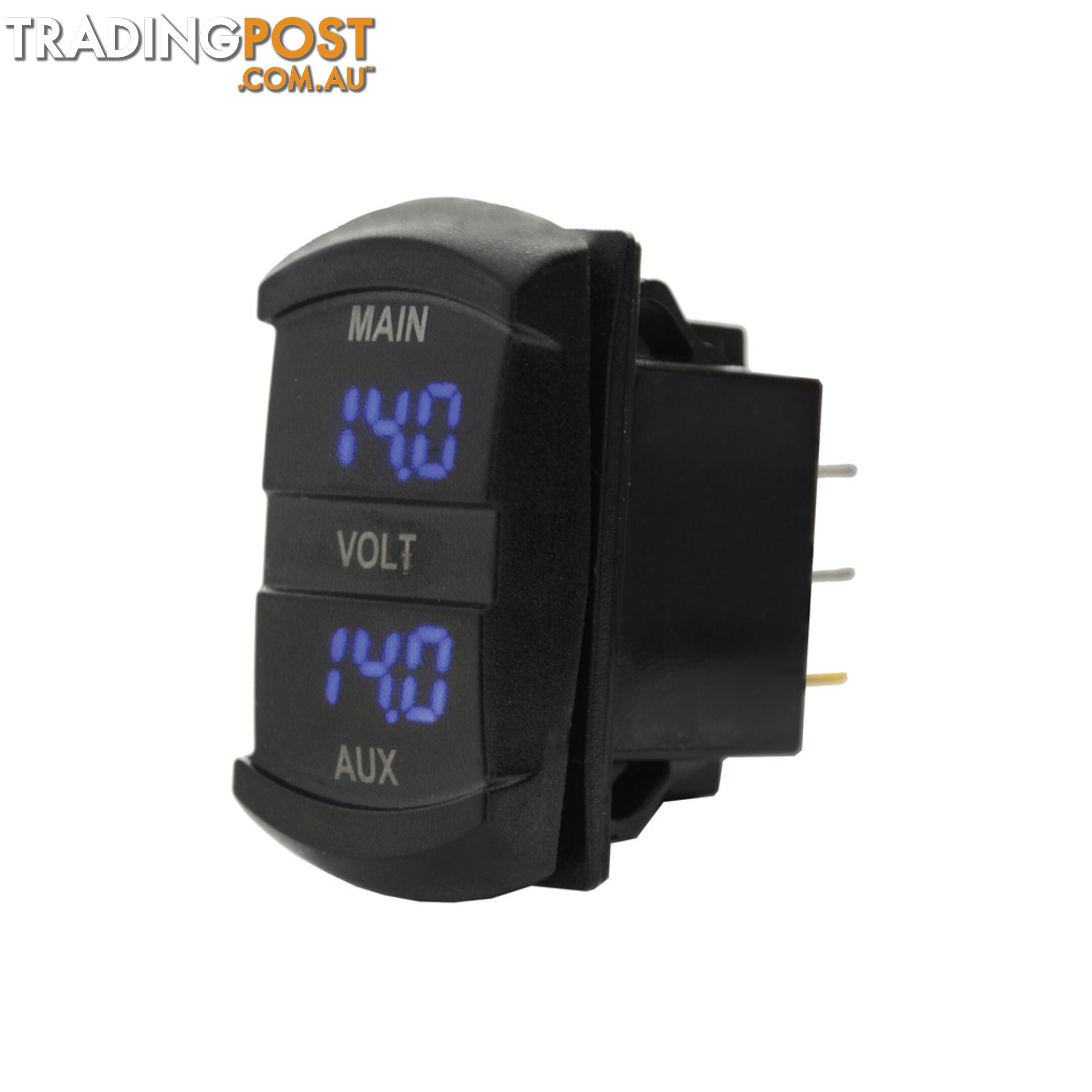 Dual Volt Meter  - Panel Mount 48.5 x 24mm LED Blue B/Light Universal Fit SKU - BB-10053