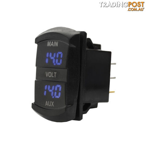 Dual Volt Meter  - Panel Mount 48.5 x 24mm LED Blue B/Light Universal Fit SKU - BB-10053