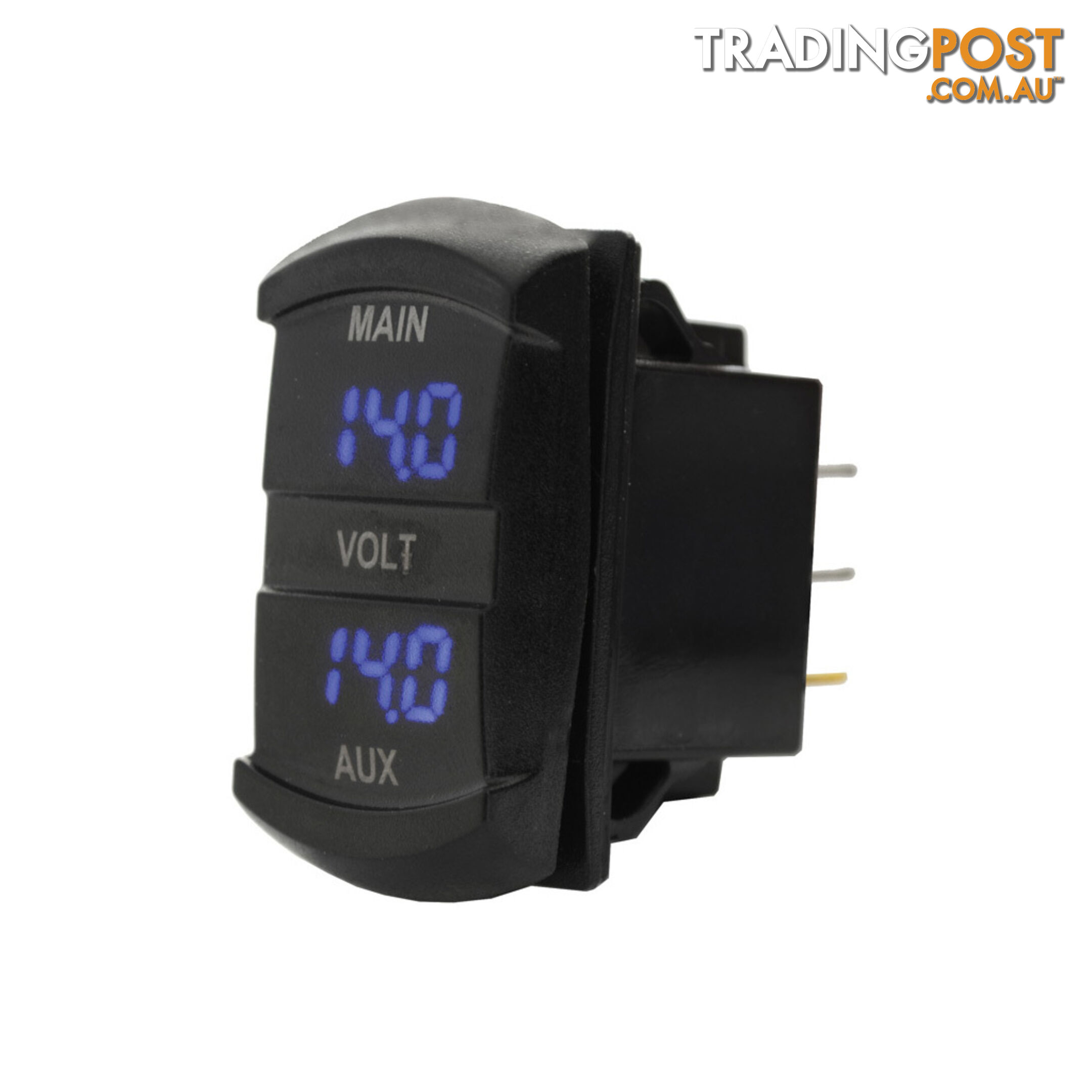 Dual Volt Meter  - Panel Mount 48.5 x 24mm LED Blue B/Light Universal Fit SKU - BB-10053