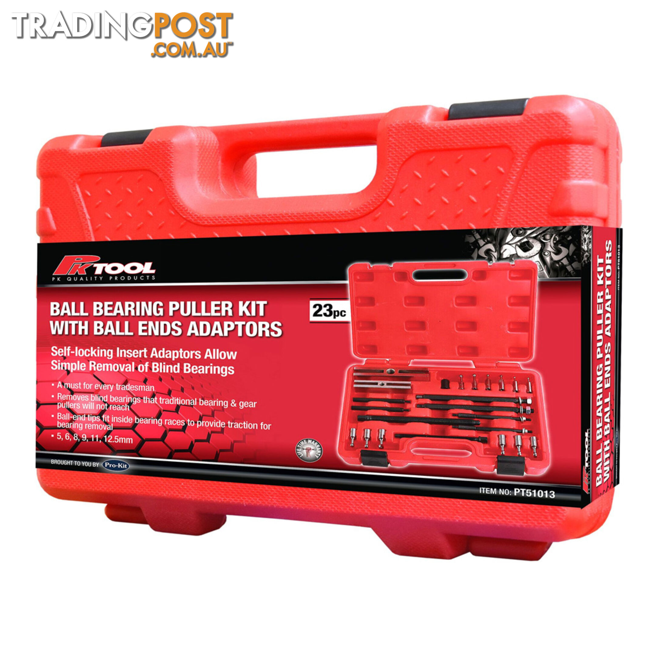 PK Tools Ball Bearing Puller Kit with Ball Ends Adaptors 23pc SKU - PT51013