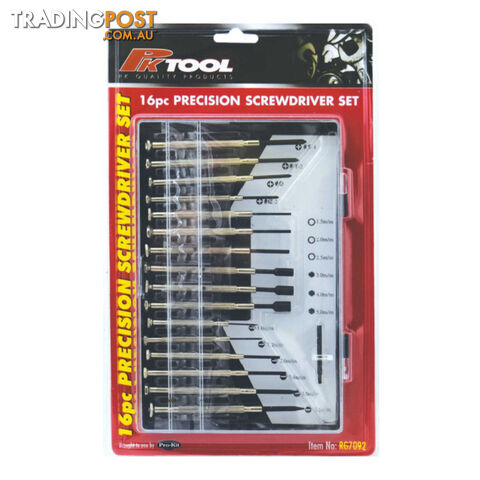 Precision Screwdriver 16pc Set Flat, Phillips, Socket, Hex SKU - RG7092