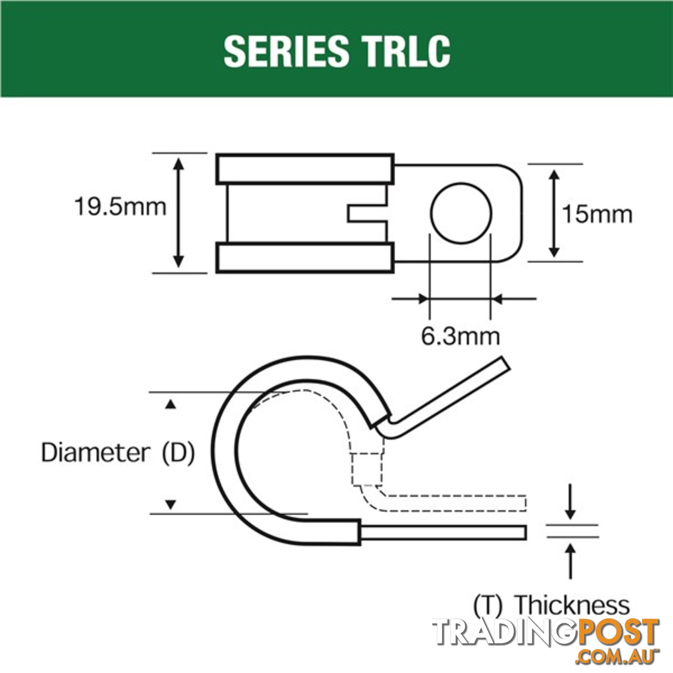 Tridon Rubber Lined Hose Clamp 47mm Zinc Plated 10 pk SKU - TRLC47P