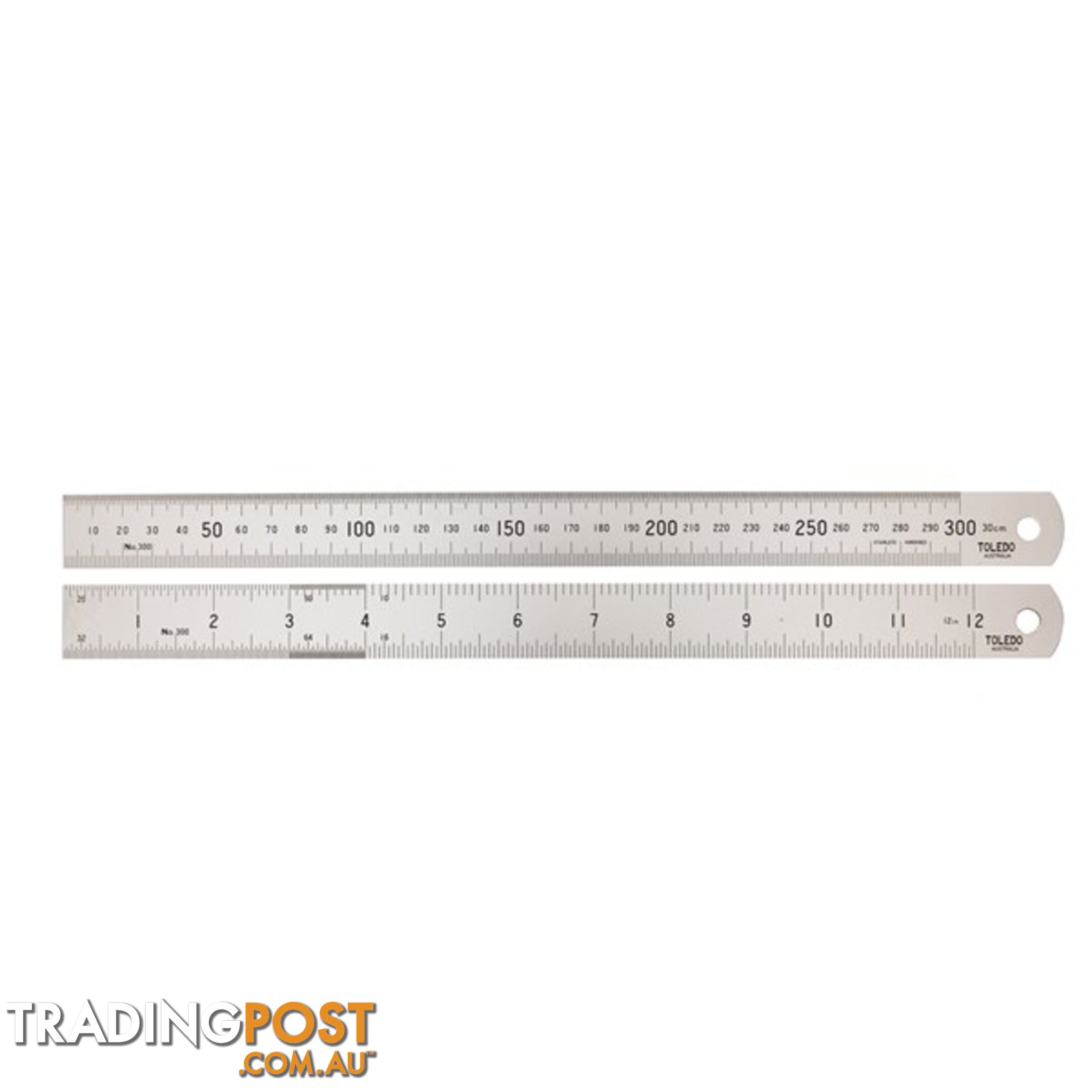 Toledo Stainless Steel Rule Double Sided Metric   Imperial  - 300mm SKU - 30012