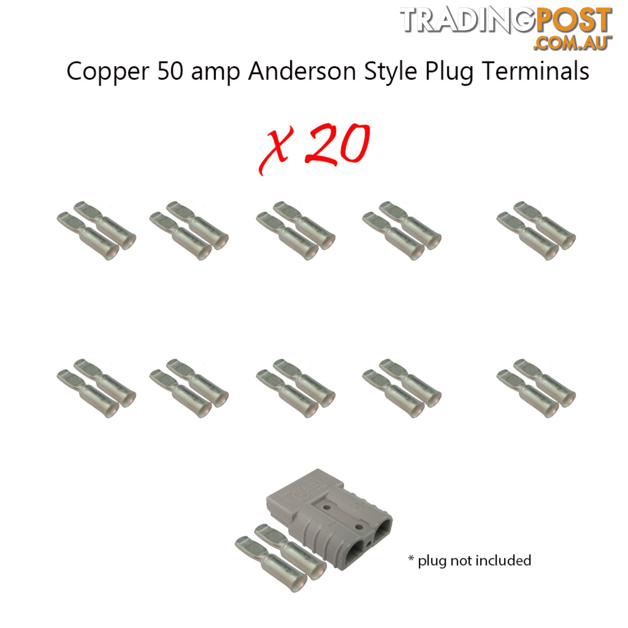 20 x 50 amp Anderson Plug Copper Terminals SKU - 10122