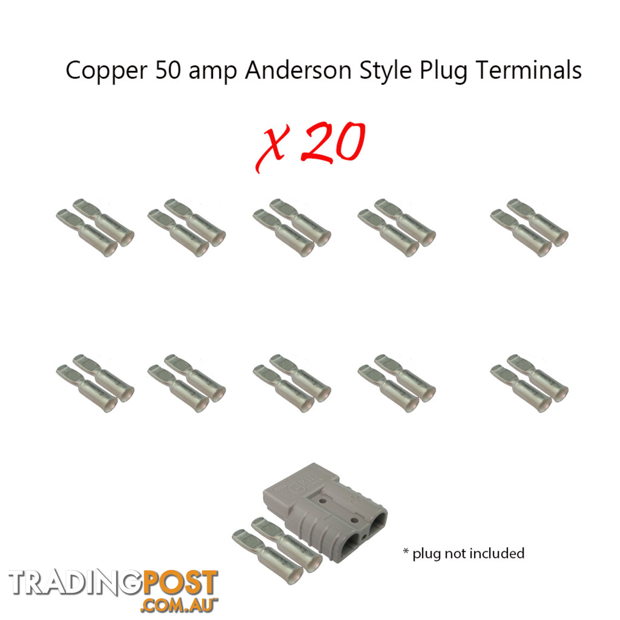 20 x 50 amp Anderson Plug Copper Terminals SKU - 10122