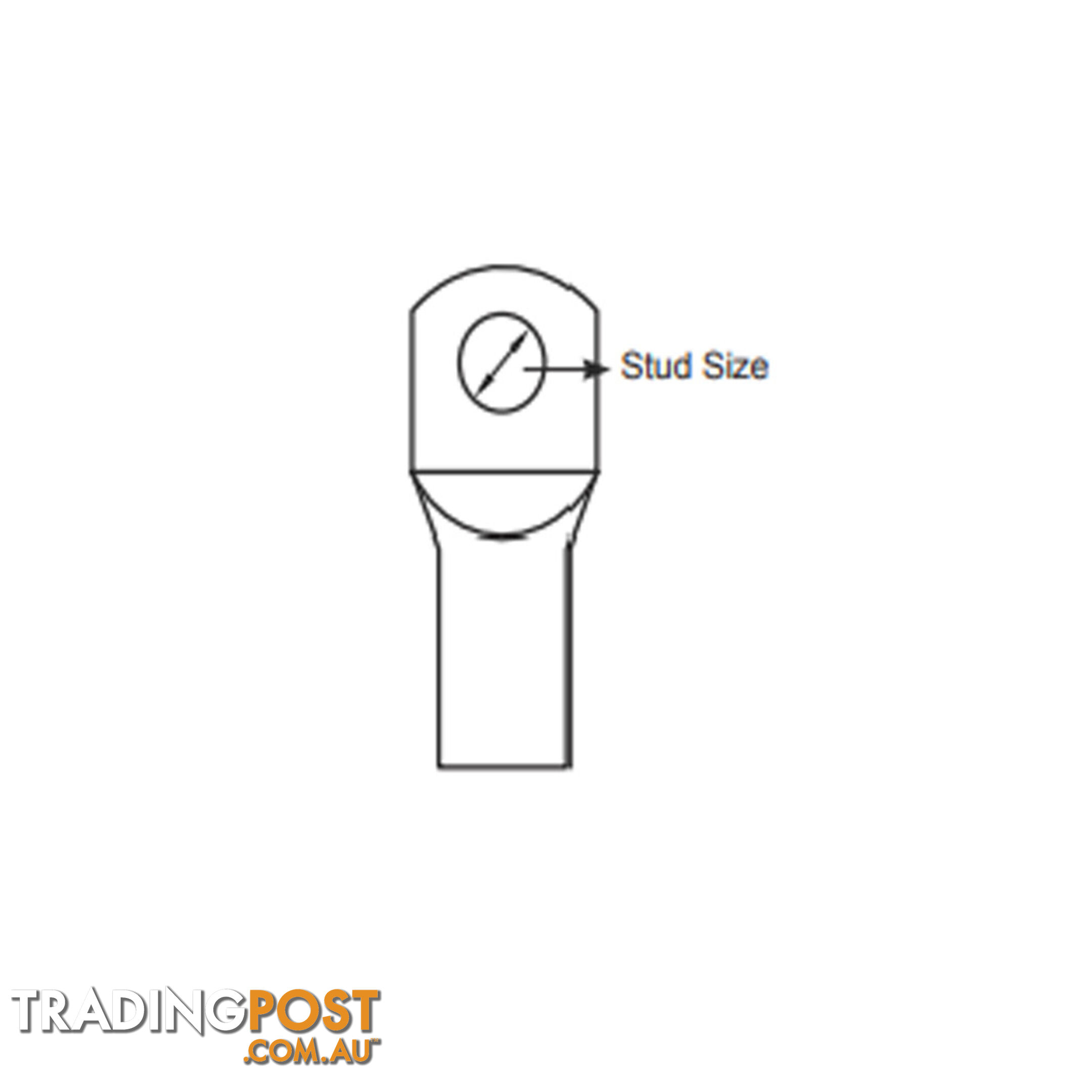 Cable Lugs Closed Barrel 10mm2  - 120mm2 6, 8, 10, 12mm Rings