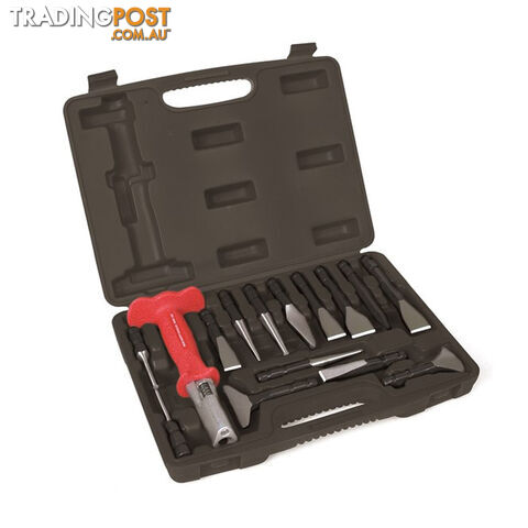 Toledo Chisel   Punch 14 pc Set Assorted Attachments and Striking Handle SKU - 301149