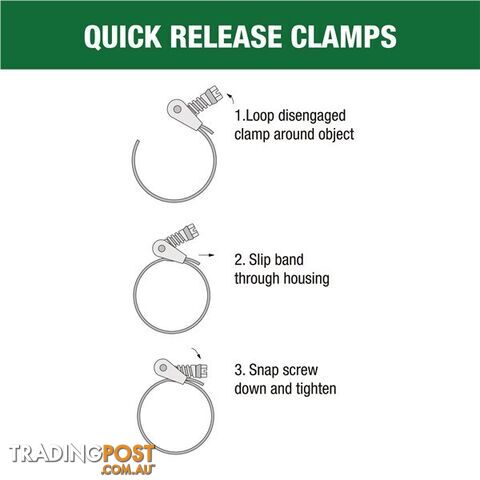 Tridon Hose Clamp 51 â 176mm Quick Release Full S. Steel Perforated Band 10pk SKU - QR-104P