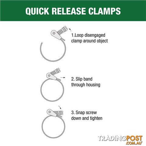 Tridon Hose Clamp 51 â 176mm Quick Release Full S. Steel Perforated Band 10pk SKU - QR-104P