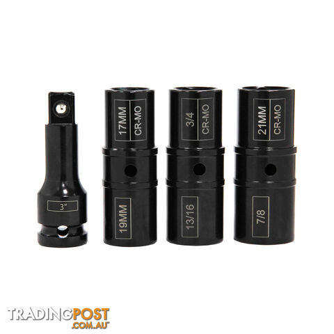 PK Tools 1/2 " Dr Metric   SAE Impact Flip Socket Set  - 4pc SKU - PT11153