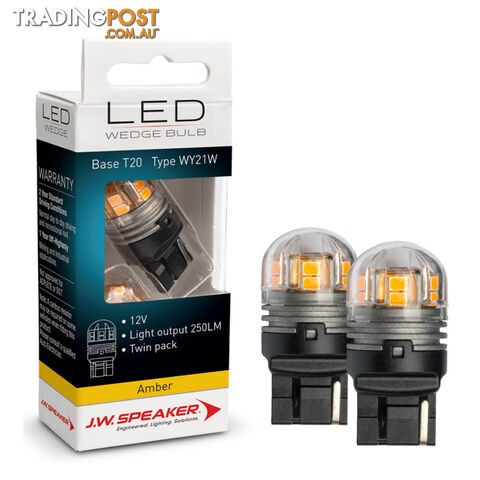 JW Speaker LED 12/24v Bulb T20 Base Amber Light Twin Pack SKU - 990126