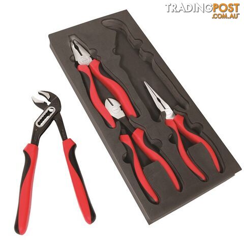 Toledo Plier   Cutter 4pc Set Combo, Diagonal, Long Nose, Multi Grip SKU - TPSA01