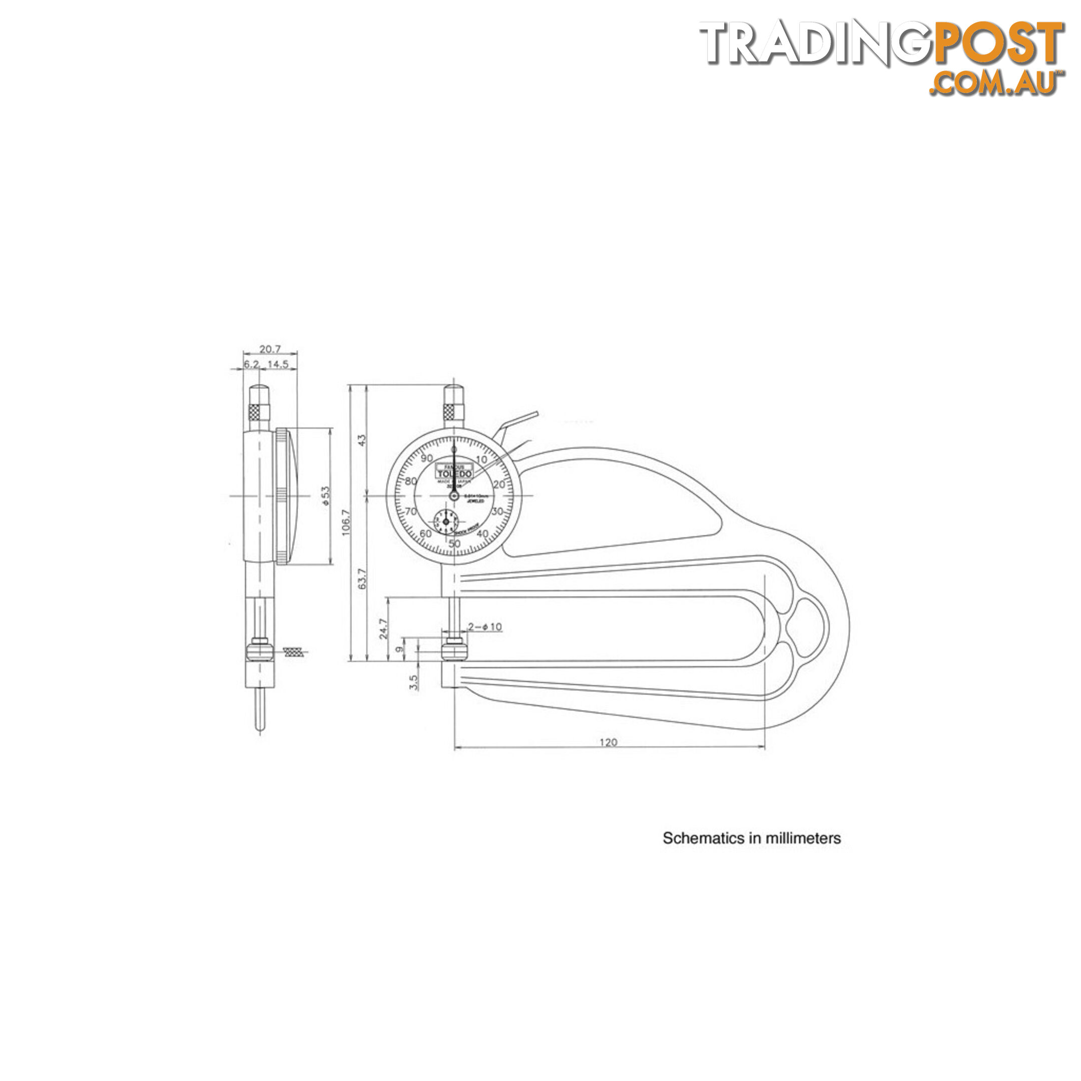 Toledo Thickness Gauge Metric Lever Type Deep SKU - 322108