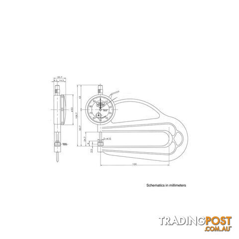 Toledo Thickness Gauge Metric Lever Type Deep SKU - 322108