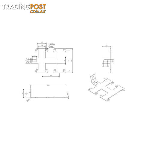 LV Midi Fuse Holder 1/2/3 Mounting Bracket Flat/Wall Mount SKU - LV5315, LV5316, LV5317 - photo 4 of 5