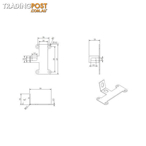 LV Midi Fuse Holder 1/2/3 Mounting Bracket Flat/Wall Mount SKU - LV5315, LV5316, LV5317 - photo 3 of 5