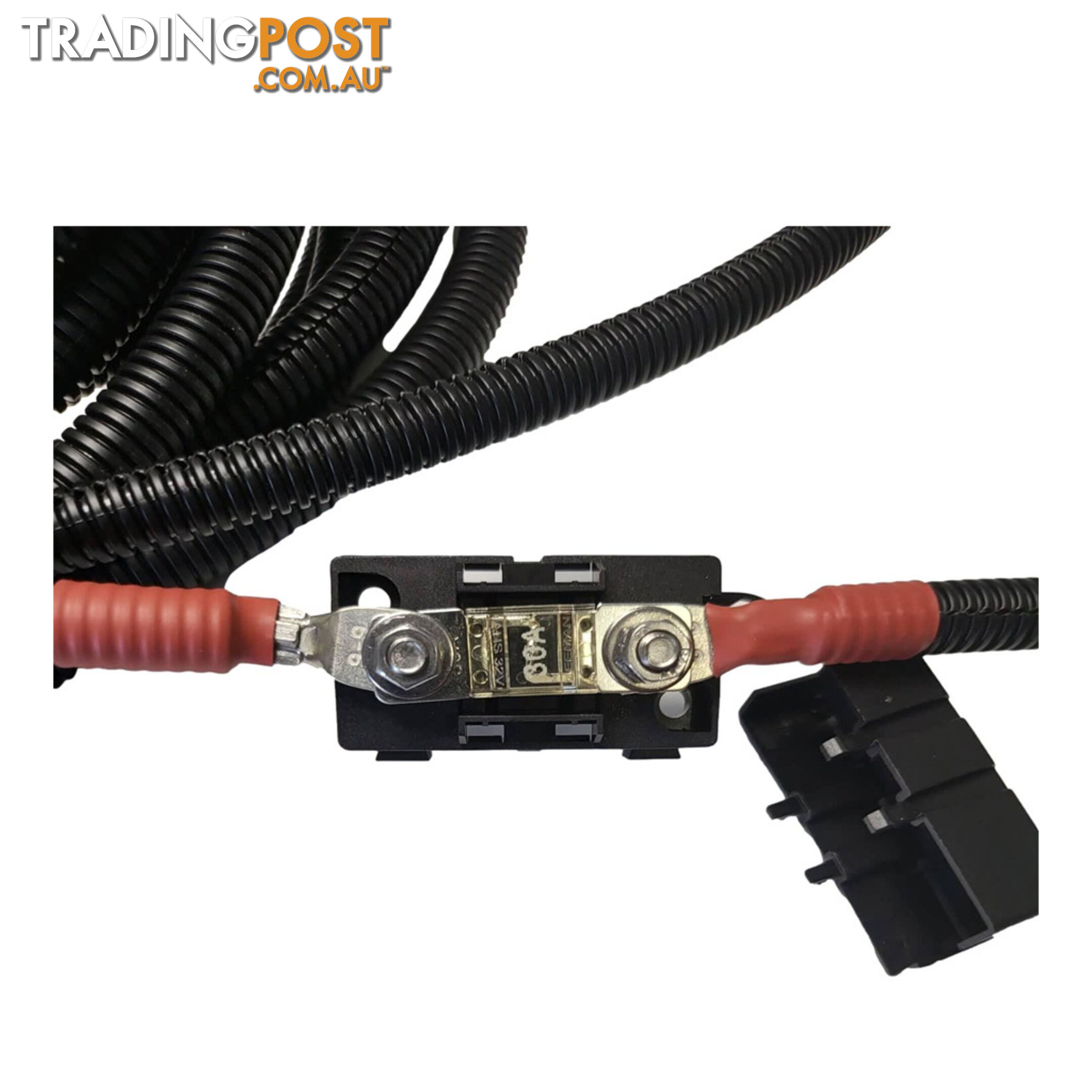 12/24v Lead 4 B S x 7m 50a Anderson, Midi Fuse and Holder Cable Lugs, Split Tube SKU - DC-13313