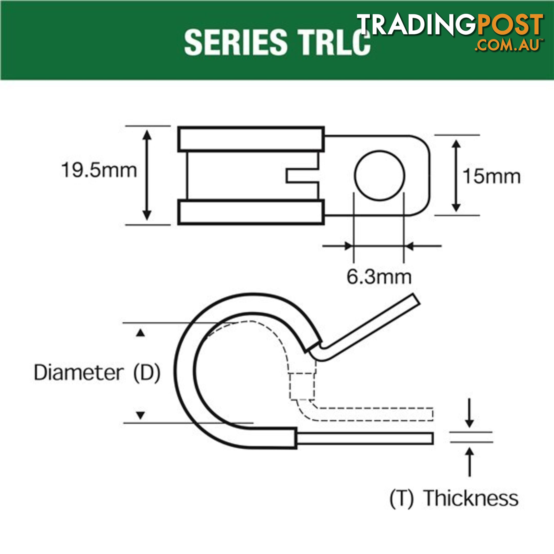 Tridon Rubber Lined Hose Clamp 6mm Zinc Plated 10 pk SKU - TRLC6P