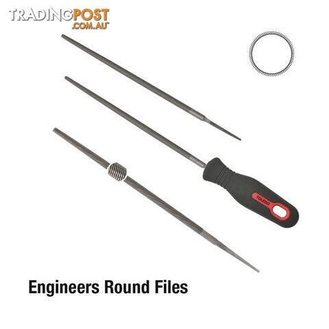 Toledo Round File Second Cut  - 200mm SKU - 08RD02CD