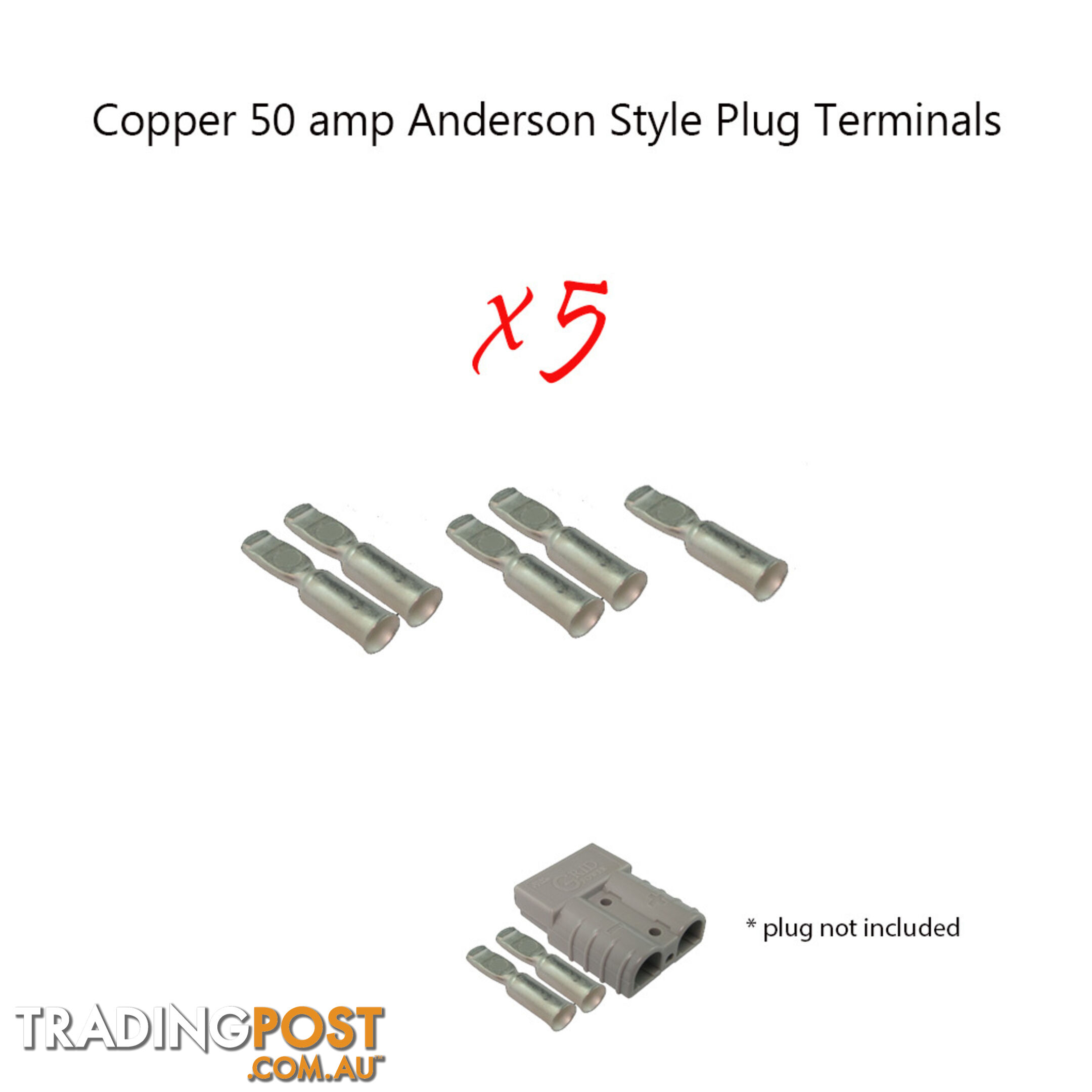 5 x 50 amp Anderson Plug Copper Terminals SKU - 10120