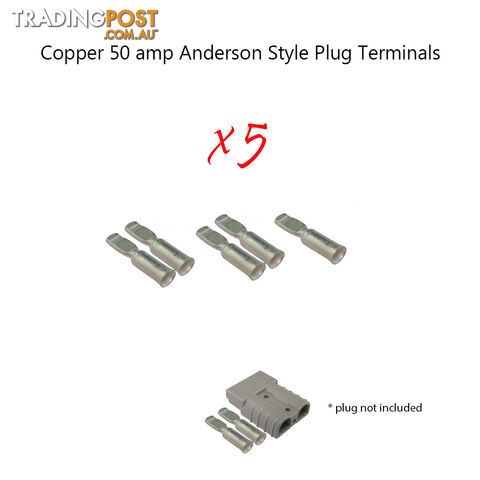 5 x 50 amp Anderson Plug Copper Terminals SKU - 10120