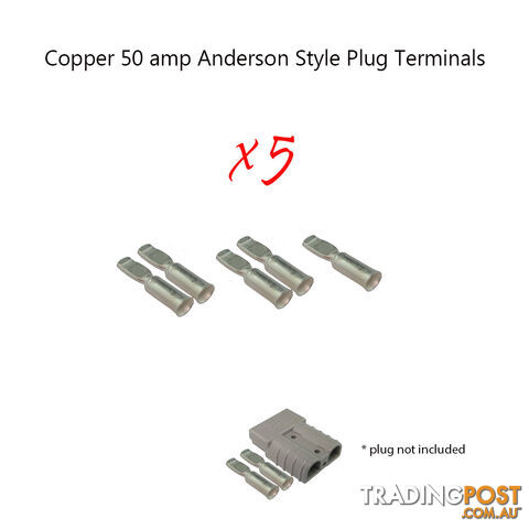 5 x 50 amp Anderson Plug Copper Terminals SKU - 10120