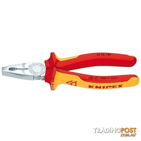 Knipex 180mm Combination Pliers  - 1000V VDE SKU - 0306180