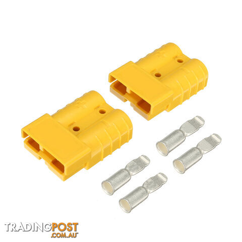 50 amp Anderson Style Plugs (Pair) Yellow inc Terminals SKU - 10043pair