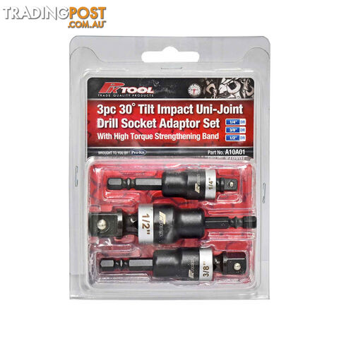 PK Tools 30Â° Tilt Impact Uni-Joint Drill Socket Adaptor Set 3pc SKU - A10A01