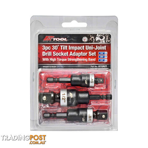 PK Tools 30Â° Tilt Impact Uni-Joint Drill Socket Adaptor Set 3pc SKU - A10A01