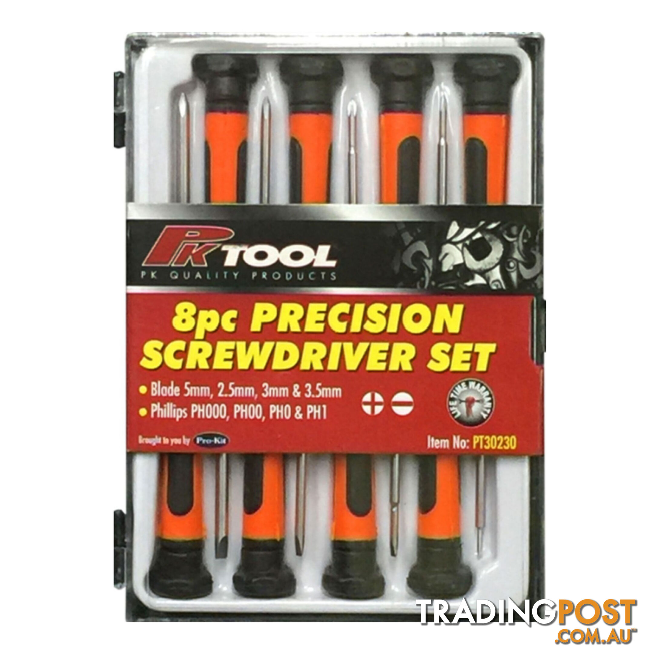 Precision Screwdriver 8pc Set 4 x Flat 4 x Phillips SKU - PT30230