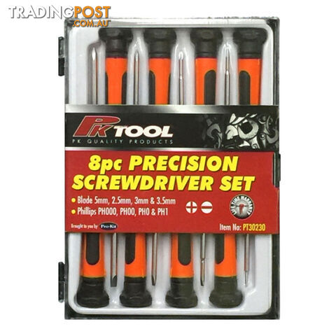 Precision Screwdriver 8pc Set 4 x Flat 4 x Phillips SKU - PT30230