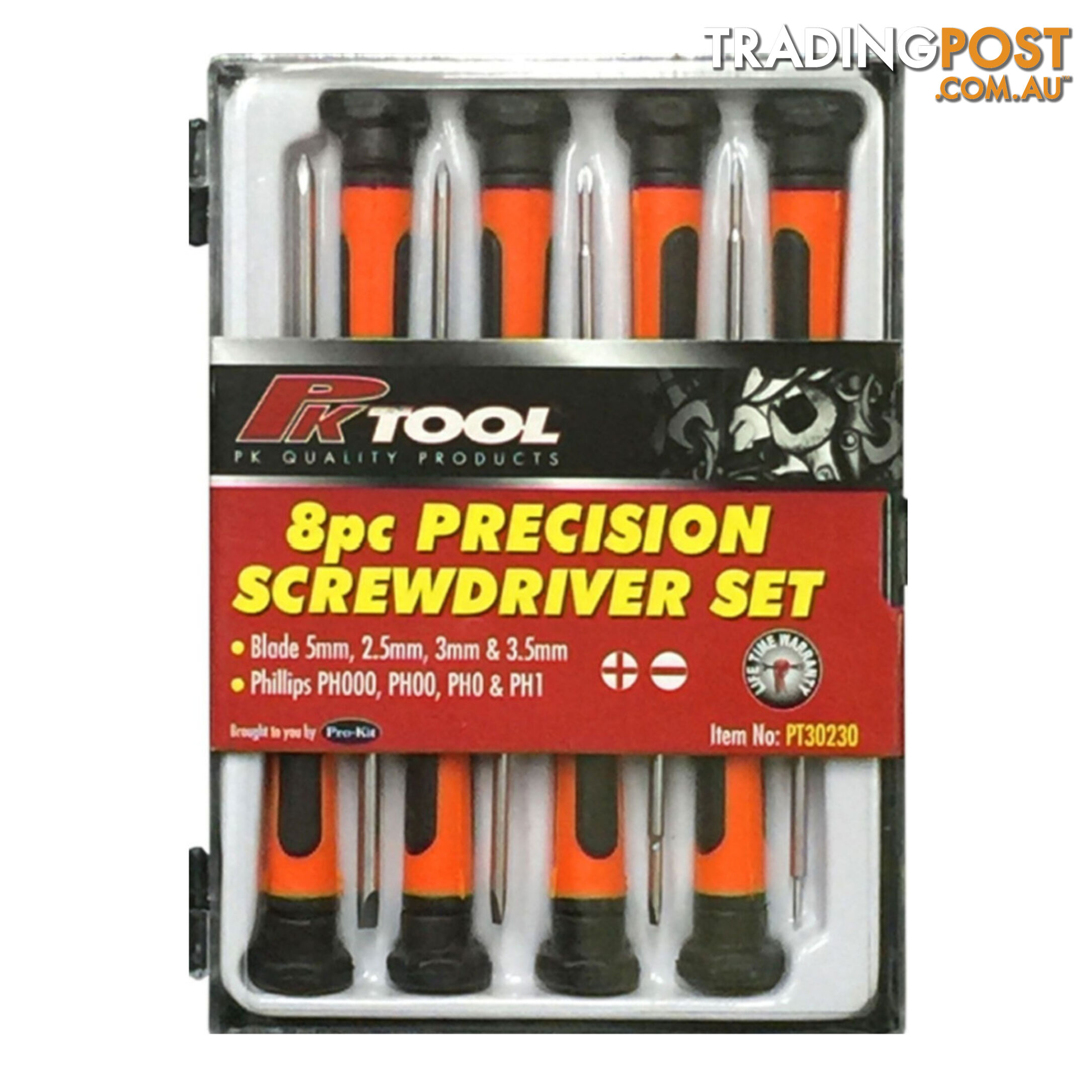 Precision Screwdriver 8pc Set 4 x Flat 4 x Phillips SKU - PT30230