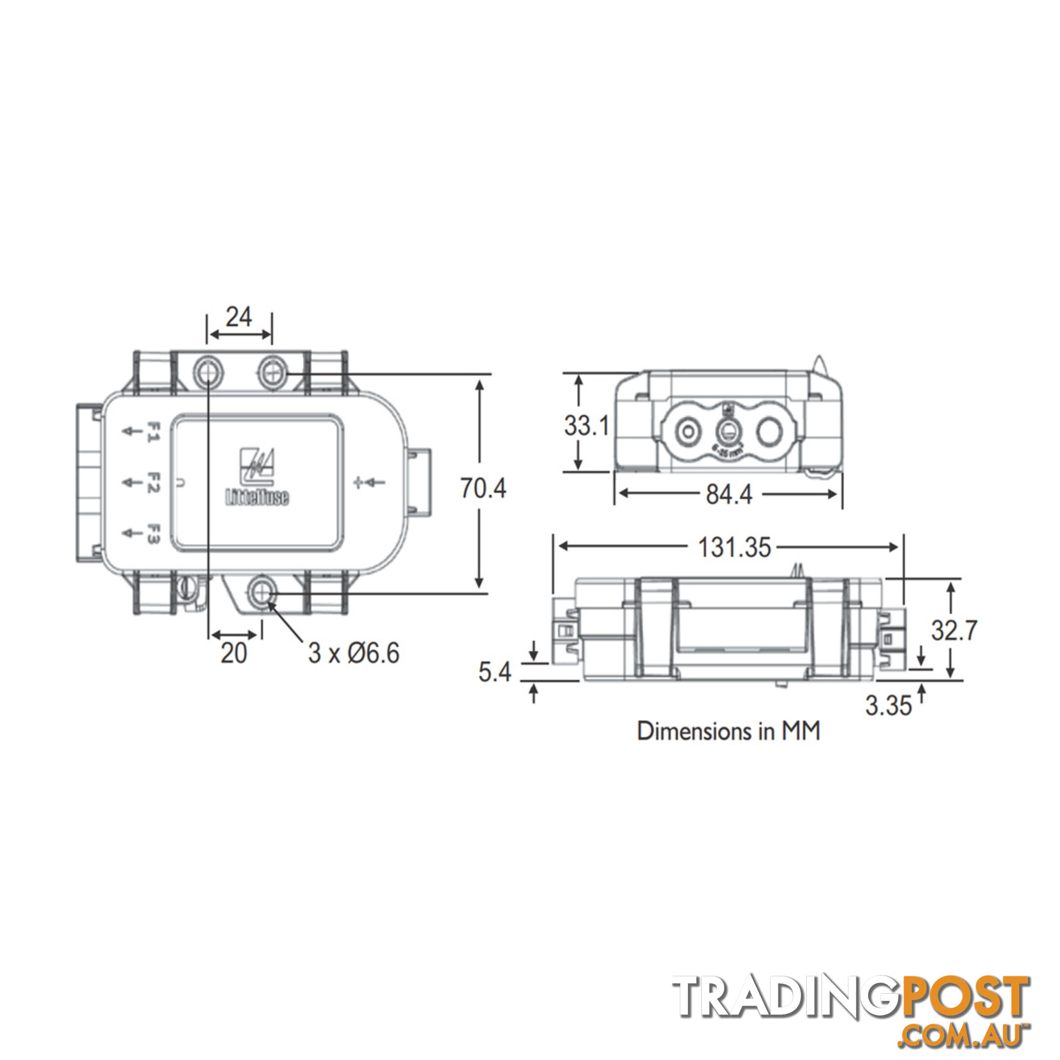 Midi Fuse MDB Power Distribution Module Up to 3 Fuses SKU - 4980933