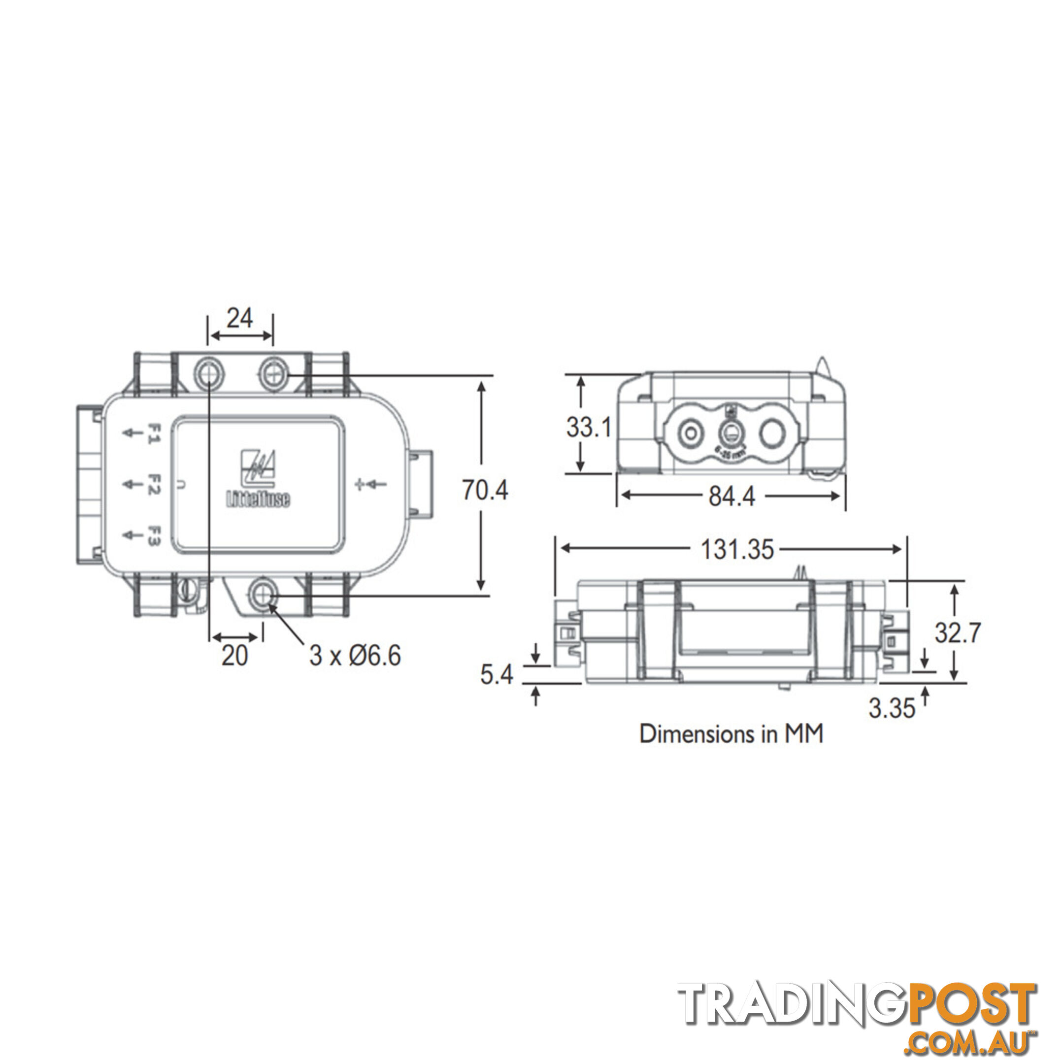 Midi Fuse MDB Power Distribution Module Up to 3 Fuses SKU - 4980933