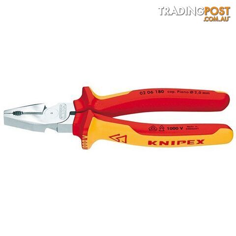 Knipex 180mm High Leverage Combination Pliers  - 1000V VDE SKU - 206180