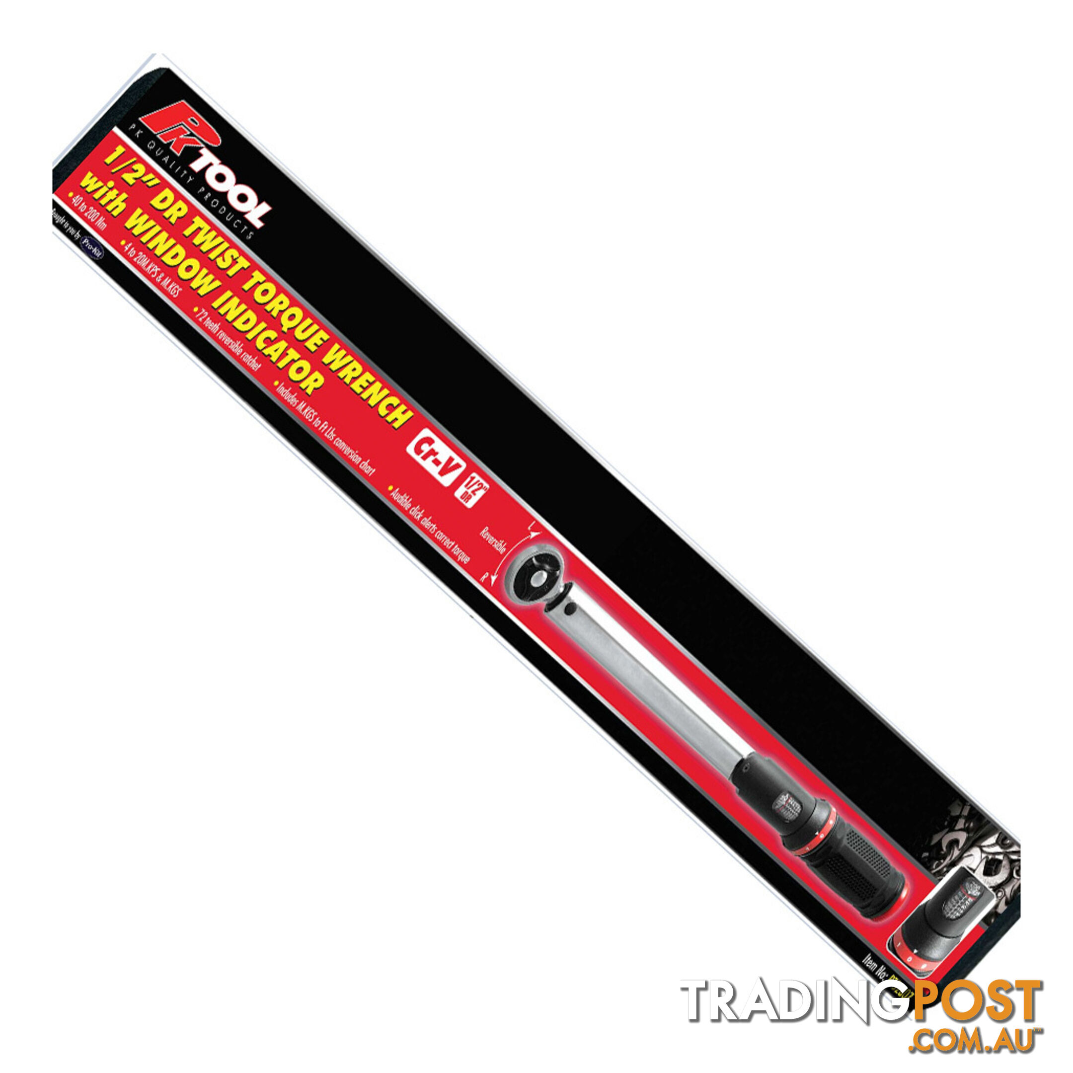 Twist Torque Wrench  40  - 200Nm 1/2 "dr 490mm Long with Window Indicator   Case SKU - PT52807