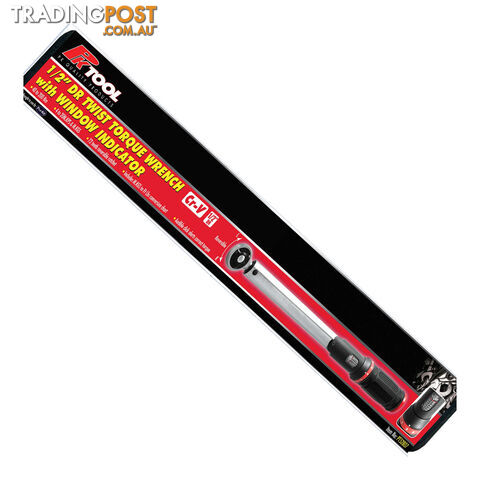 Twist Torque Wrench  40  - 200Nm 1/2 "dr 490mm Long with Window Indicator   Case SKU - PT52807