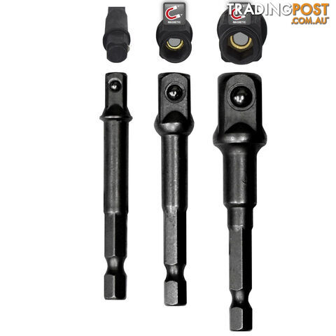 PK Tools 2 in 1 Magnetic Socket / Drill Adaptor 3pc Set SKU - PT10804