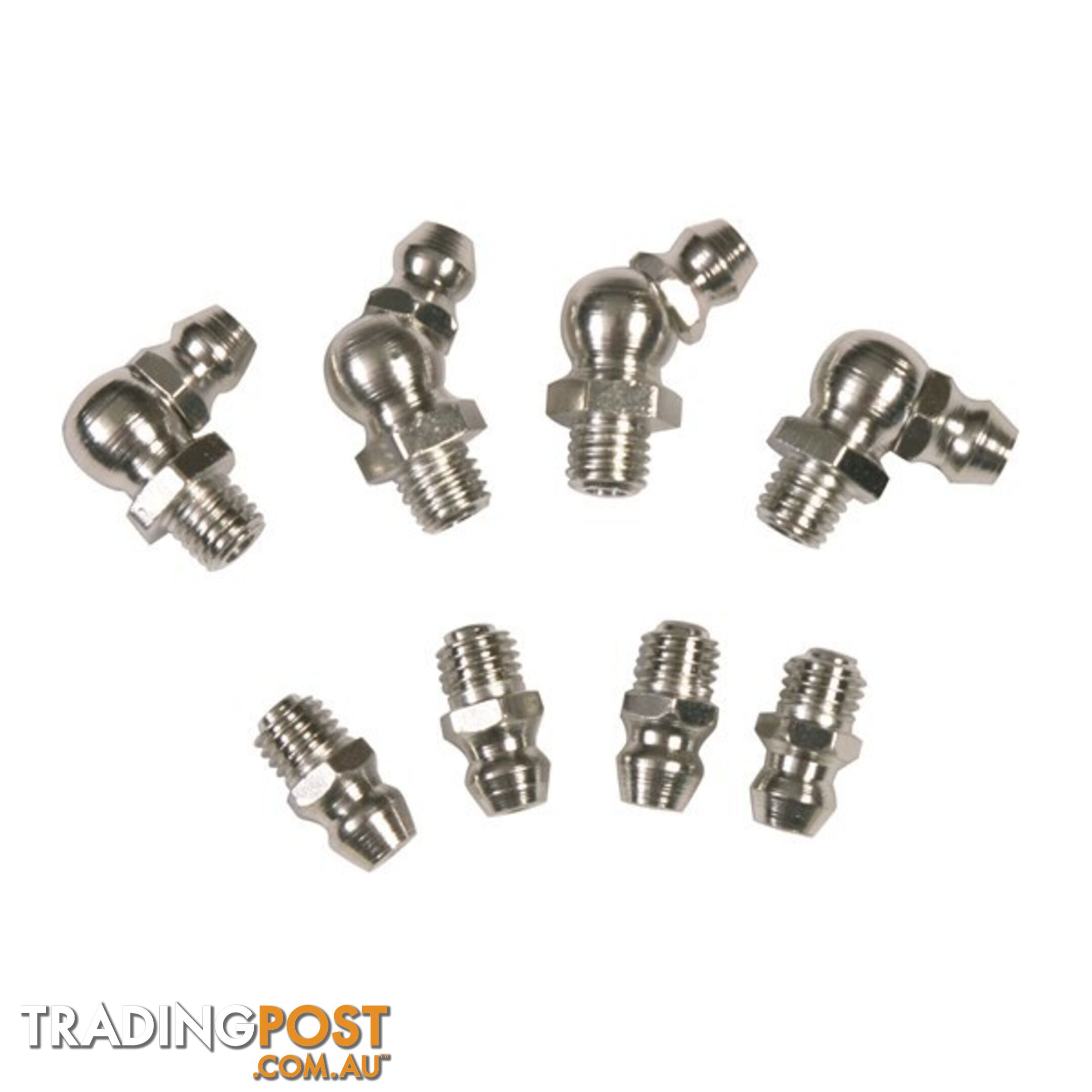 Toledo Grease Nipple Stainless Steel  - 8.0mm x 1.0mm Taper Thread Short 90Â° (10 Pk.) SKU - 305366