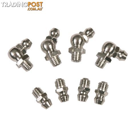 Toledo Grease Nipple Stainless Steel  - 8.0mm x 1.0mm Taper Thread Short 90Â° (10 Pk.) SKU - 305366
