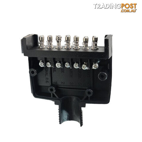 Trailer Vision 7 Pin Flat Trailer Side Plug with Contact Springs SKU - TV106F