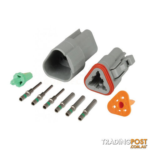 Deutsch DT 3-Way 3 Pin Electrical Connector Waterproof Plug Kit SKU - BB-Deutsch3Pin