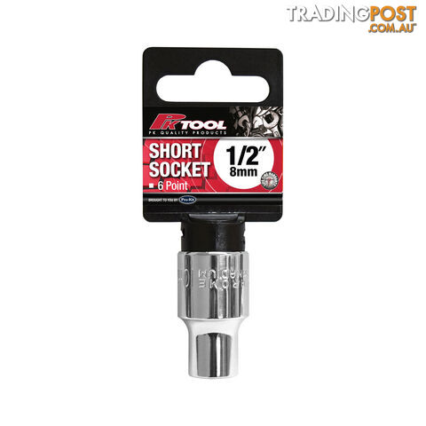 Pk Tools 1/2 " Dr 6pt Metric Short Regular Socket Cr-V 8 or 23mm SKU - PT10608, PT10623