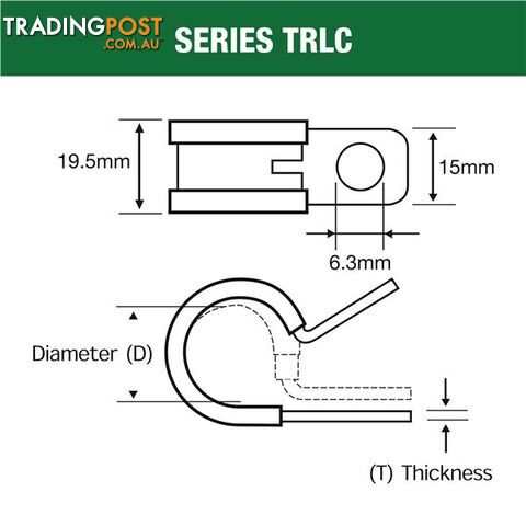 Tridon Rubber Lined Hose Clamp 74mm Zinc Plated 10 pk SKU - TRLC74P