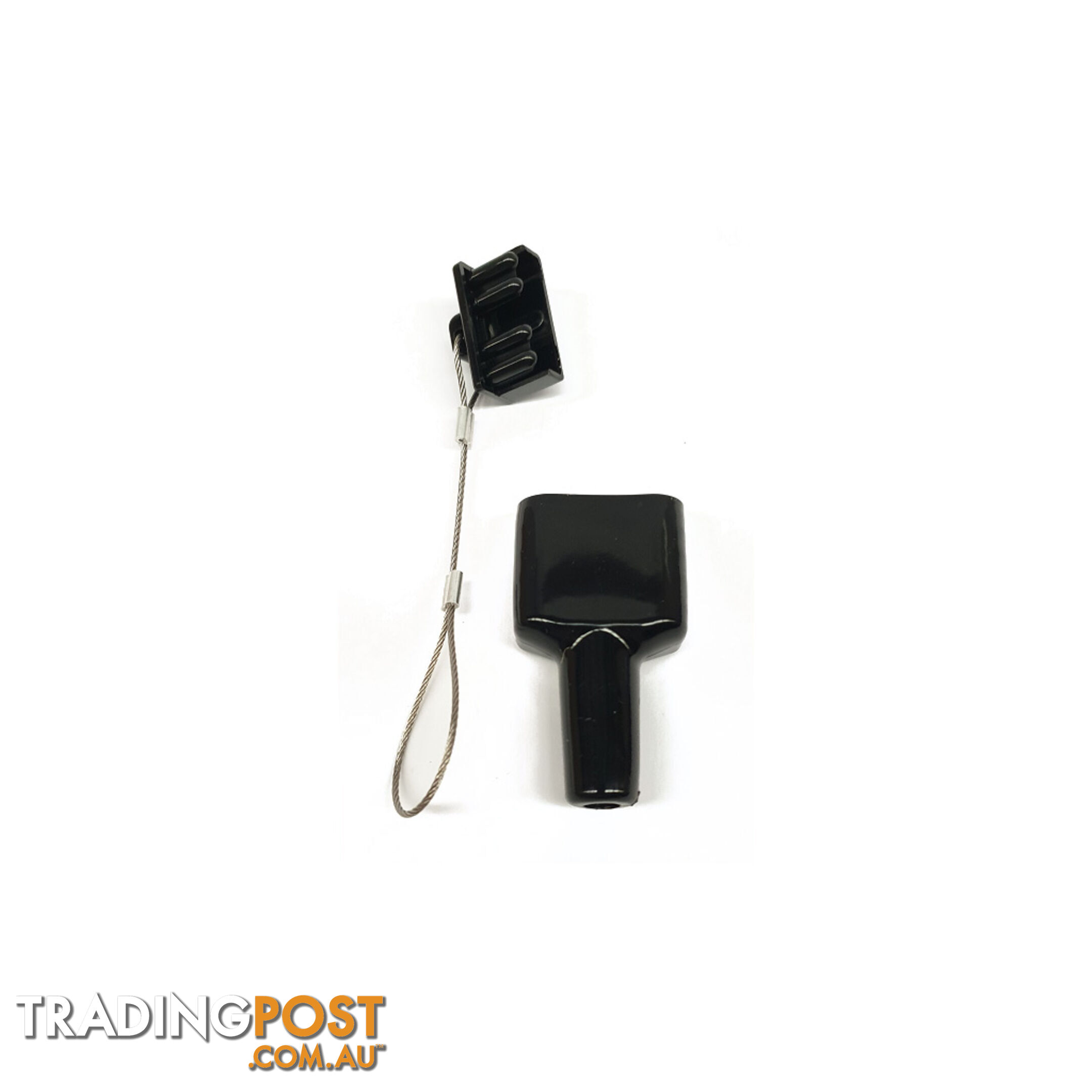 50 amp Anderson Plug Dust Cover Kit Top and Bottom with Wire Cable SKU - BB-DustCoverKitBlack2pc